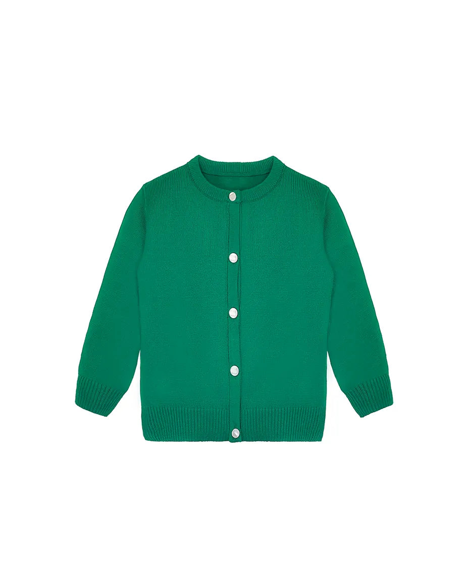 Girls Knit Pearl Buttoned Cardigan Sweater
