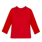 Lilax Girls' Basic Long Sleeve Round Neck Cotton T-Shirt