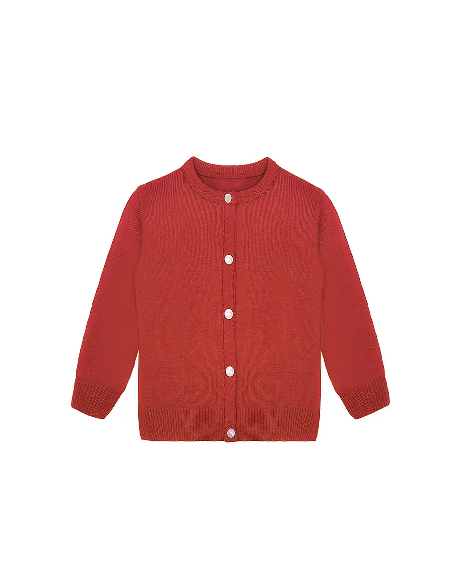 Girls Knit Pearl Buttoned Cardigan Sweater