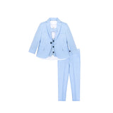 Boys 5-Piece Slim Fit Textured Formal Suit Set