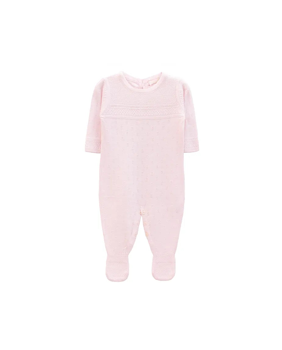 Newborn Baby Pointelle Textured Knit Jumpsuit