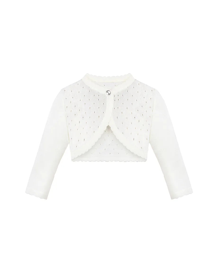 Girls Patterned Knit Bolero Cardigan