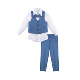 Boys Formal Suit 4 Piece Vest, Pants and Tie Dresswear Suit Set