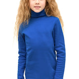 Girls' Basic Long Sleeve Turtleneck Cotton T-Shirt