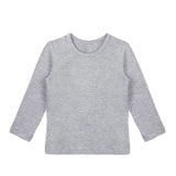 Little Girls Cotton Long Sleeve Basic Crewneck T-Shirt
