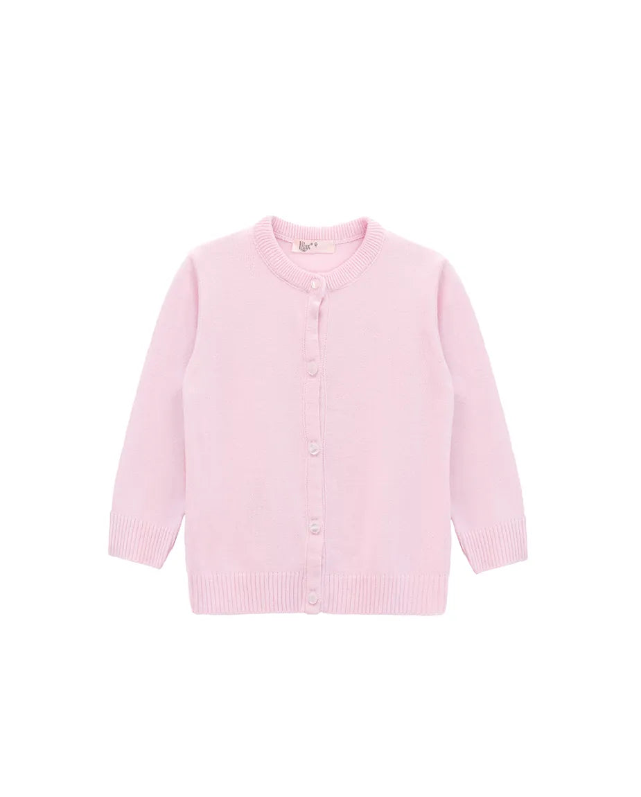 Girls Knit Pearl Buttoned Cardigan Sweater