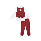 Boys 4-Piece Metal Chain Detailed Suit Set