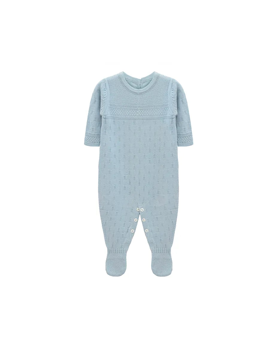 Newborn Baby Pointelle Textured Knit Jumpsuit