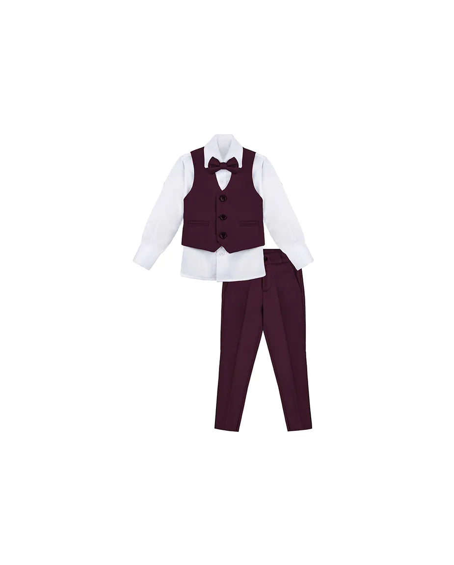 Boys 4-Piece Slim Fit Suit Set