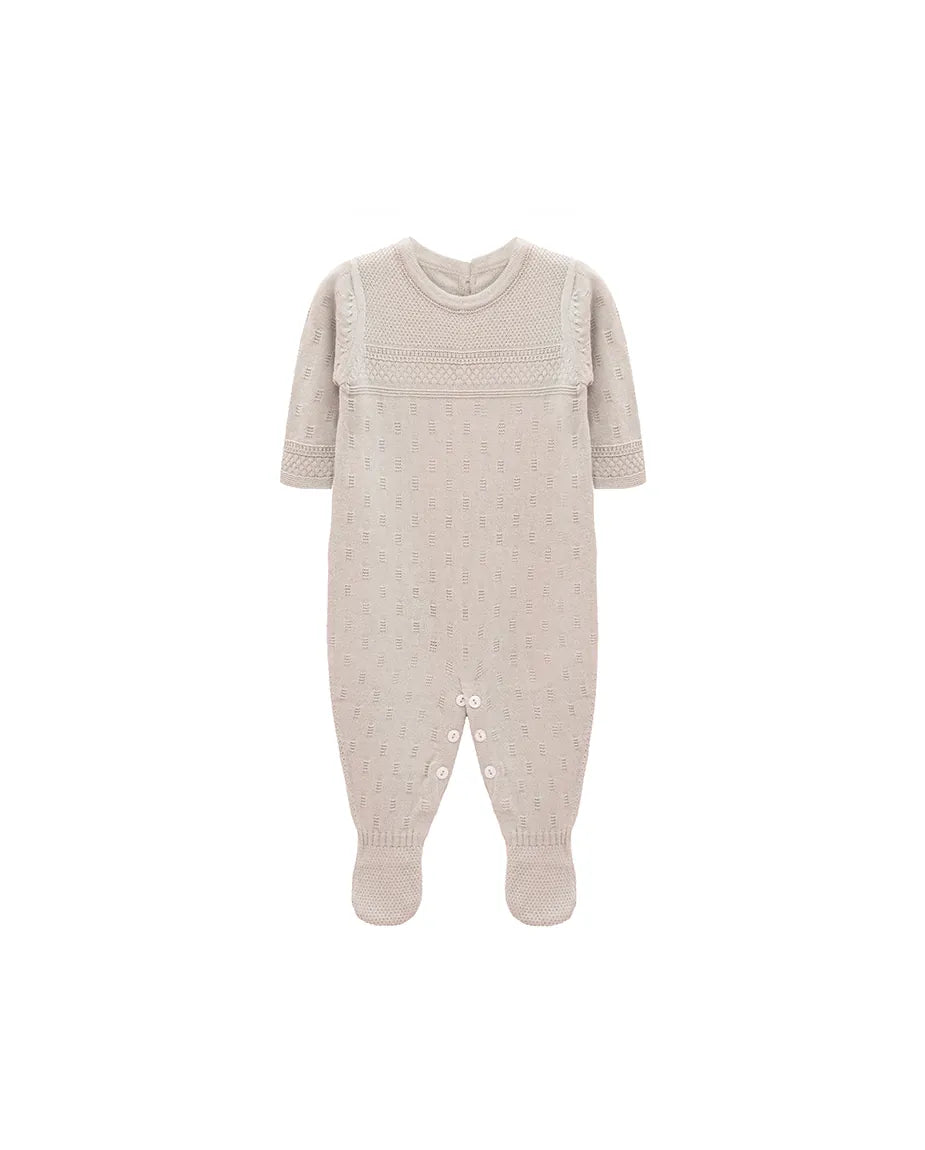 Newborn Baby Pointelle Textured Knit Jumpsuit