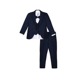 Boys 5-Piece Slim Fit Textured Formal Suit Set