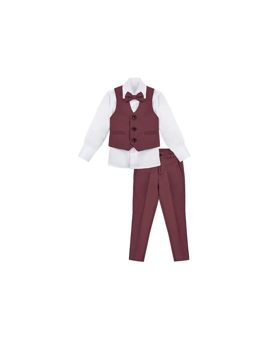 Boys 4-Piece Slim Fit Suit Set