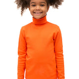 Girls' Basic Long Sleeve Turtleneck Cotton T-Shirt