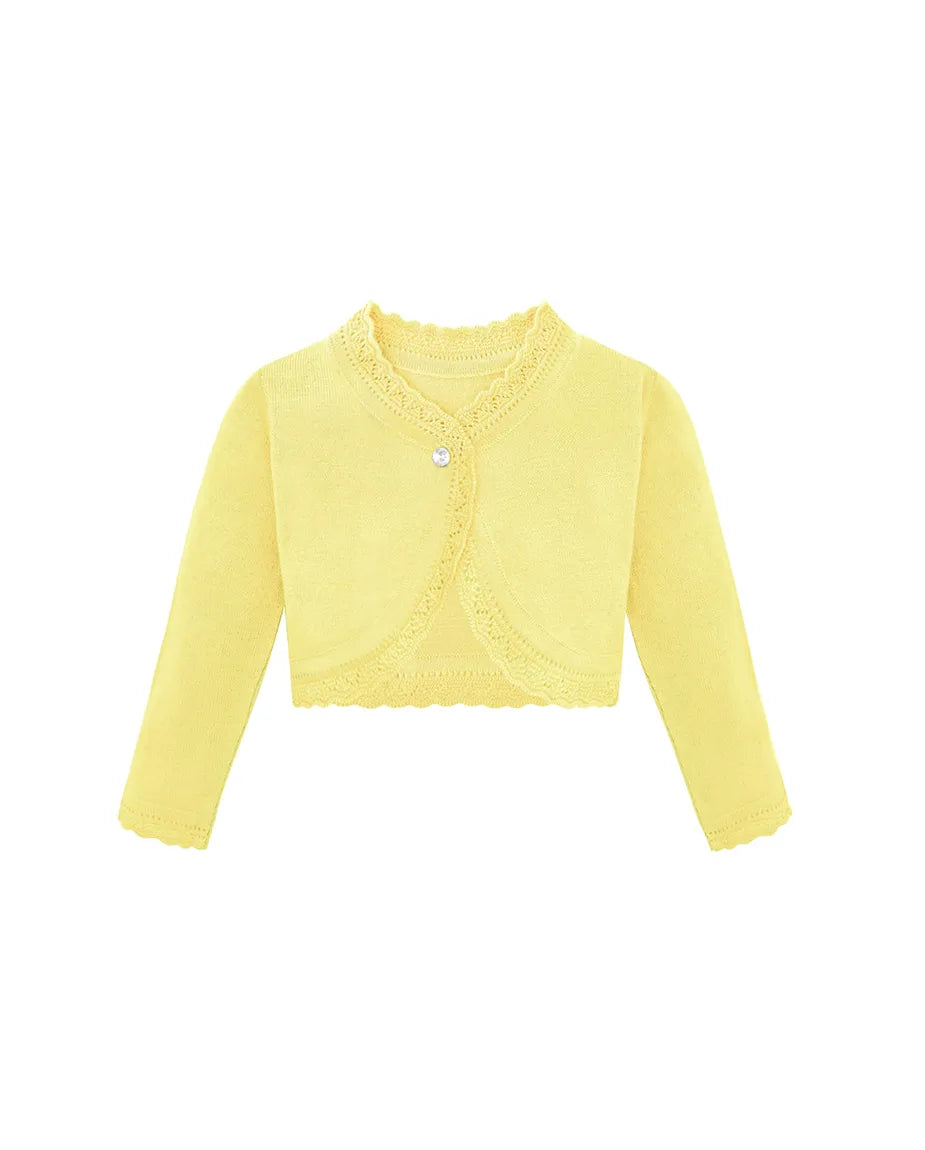 Girls' Bolero Cardigan Shrug Knit Long Sleeve Button Closure