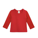 Baby Cotton Long Sleeve Basic Crewneck T-Shirt