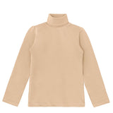 Girls' Basic Long Sleeve Turtleneck Cotton T-Shirt