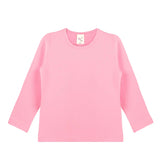 Lilax Girls' Basic Long Sleeve Round Neck Cotton T-Shirt