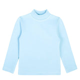 Girls' Basic Mock Turtleneck Long Sleeve Cotton Solid T-Shirt