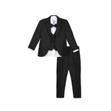 Boys 5-Piece Slim Fit Textured Formal Suit Set