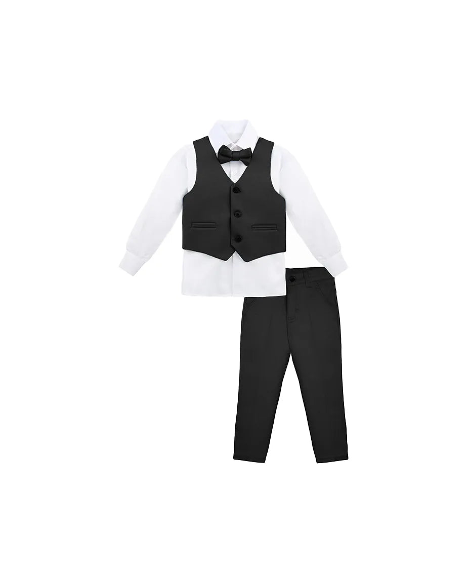 Boys 4-Piece Metal Chain Detailed Suit Set