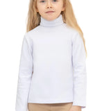Girls' Basic Long Sleeve Turtleneck Cotton T-Shirt