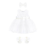 Baby Lace & Pearl Detailed Tulle Dress Set