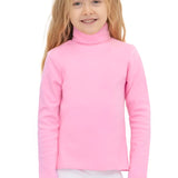 Girls' Basic Long Sleeve Turtleneck Cotton T-Shirt