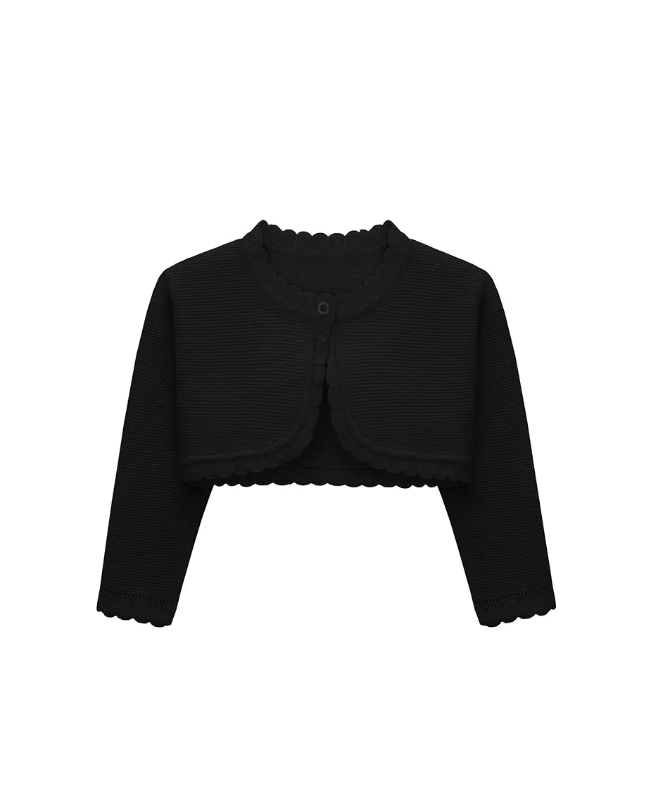 Girls' Long Sleeve Knit Button Closure Bolero Shrug