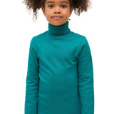 Girls' Basic Long Sleeve Turtleneck Cotton T-Shirt