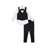 Boys Formal Suit 4 Piece Vest, Pants and Tie Dresswear Suit Set