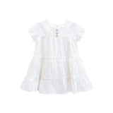Toddler Cotton Floral Embroidered Short Sleeve Dress