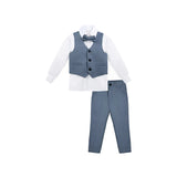 Boys 4-Piece Metal Chain Detailed Suit Set