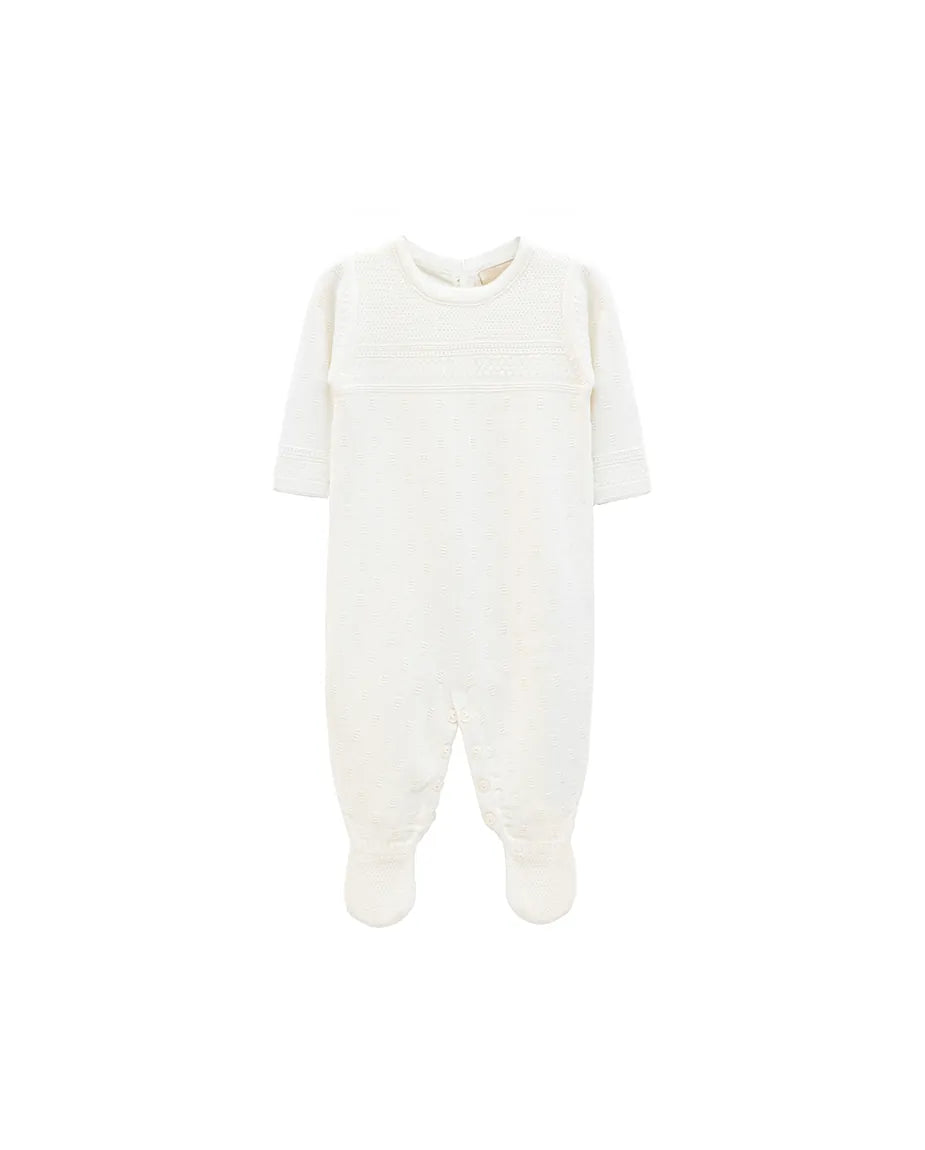 Newborn Baby Pointelle Textured Knit Jumpsuit
