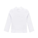 Girls' Basic Mock Turtleneck Long Sleeve Cotton Solid T-Shirt