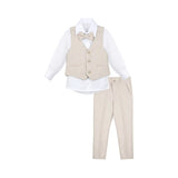 Boys Formal Suit 4 Piece Vest, Pants and Tie Dresswear Suit Set