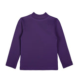 Girls' Basic Mock Turtleneck Long Sleeve Cotton Solid T-Shirt