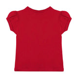 Girls' Basic Short Puff Sleeve Round Neck Cotton T-Shirt