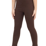 Girls' Basic Solid Full Length Cotton Soft Leggings