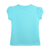 Girls' Basic Short Puff Sleeve Round Neck Cotton T-Shirt