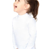 Girls' Basic Mock Turtleneck Long Sleeve Cotton Solid T-Shirt