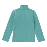 Girls' Basic Long Sleeve Turtleneck Cotton T-Shirt