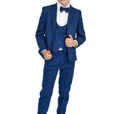 Little & Youth Boys Suit Set - Formal Jacket, Vest, Pants, Shirt, and Matching Bowtie - 5 Piece Ensemble