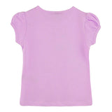 Girls' Basic Short Puff Sleeve Round Neck Cotton T-Shirt