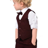 Boys Formal Suit 4 Piece Vest, Pants and Tie Dresswear Suit Set