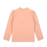 Girls' Basic Mock Turtleneck Long Sleeve Cotton Solid T-Shirt