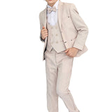 Little & Youth Boys Suit Set - Formal Jacket, Vest, Pants, Shirt, and Matching Bowtie - 5 Piece Ensemble
