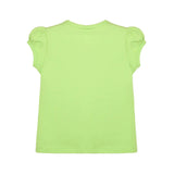 Girls' Basic Short Puff Sleeve Round Neck Cotton T-Shirt