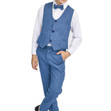Boys Formal Suit 4 Piece Vest, Pants and Tie Dresswear Suit Set