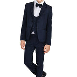 Little & Youth Boys Suit Set - Formal Jacket, Vest, Pants, Shirt, and Matching Bowtie - 5 Piece Ensemble