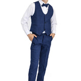 Boys Formal Suit 4 Piece Vest, Pants and Tie Dresswear Suit Set